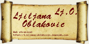 Ljiljana Oblaković vizit kartica